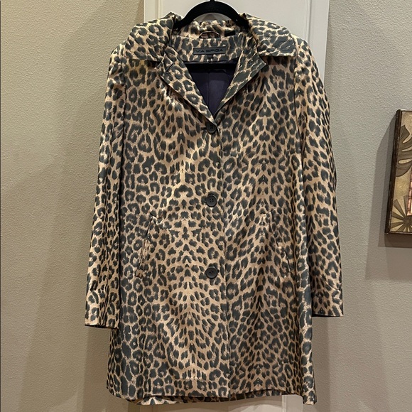 Via Spiga Jackets & Blazers - Via Spiga Animal Print Trench Coat